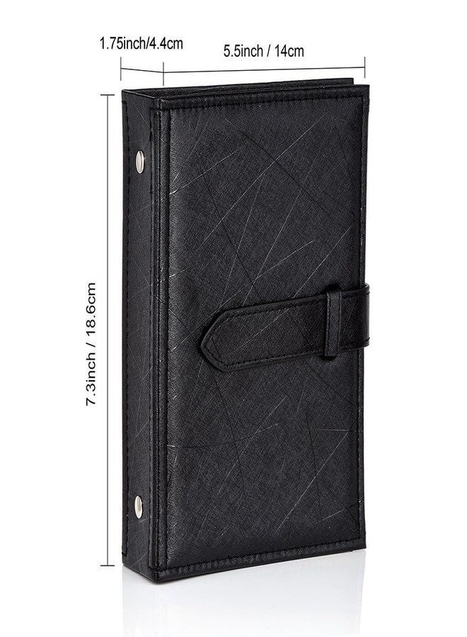Yiluana Earring Book Organizer, Portable Earring Holder Case Pu Leather Travel Earring Case with Foldable Book Design (Black) - Image 5